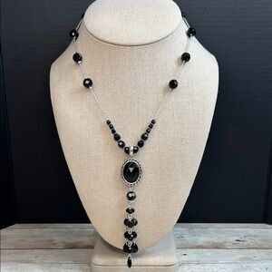 Elegant Black Beaded Necklace